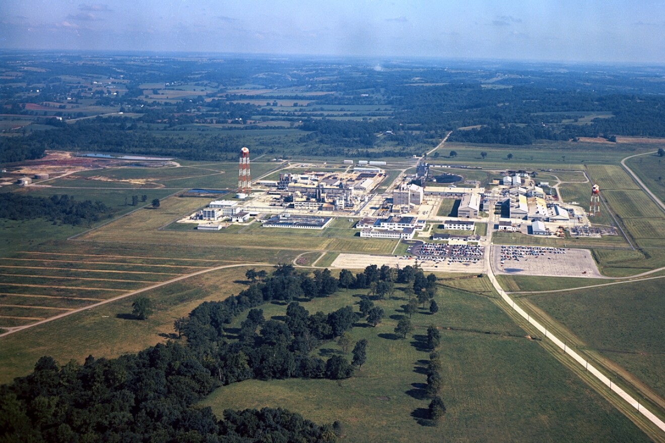 Aerial view of the Fernald Feed Materials Production Center.